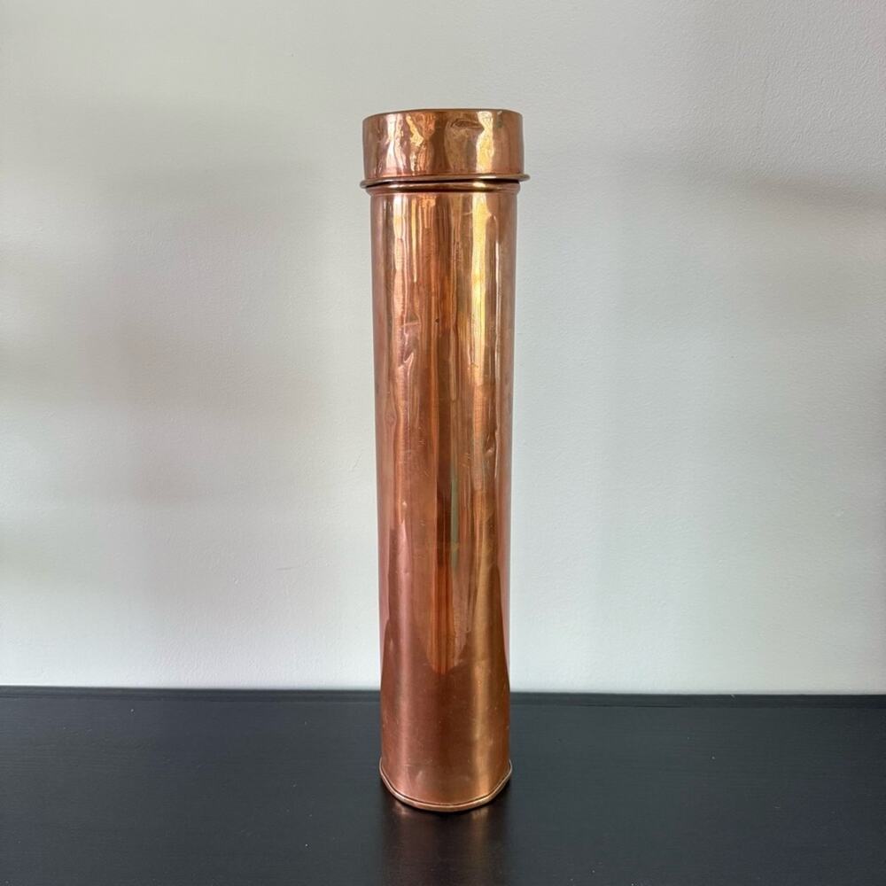 Vintage Extra Large Tall Copper Pasta Container Cylinder Canister Decor Kitchen